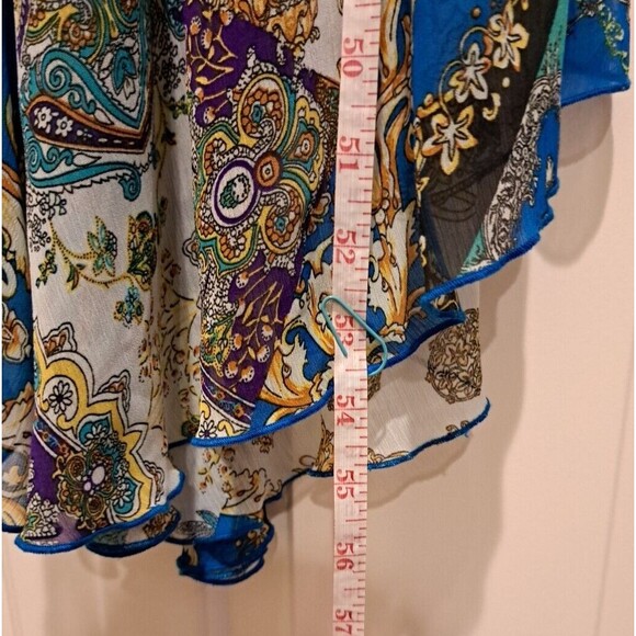 NorthStyle Maxi Dress 16 Paisley Sleeveless Blue White Purple V-Neck Polyester - Picture 11 of 16